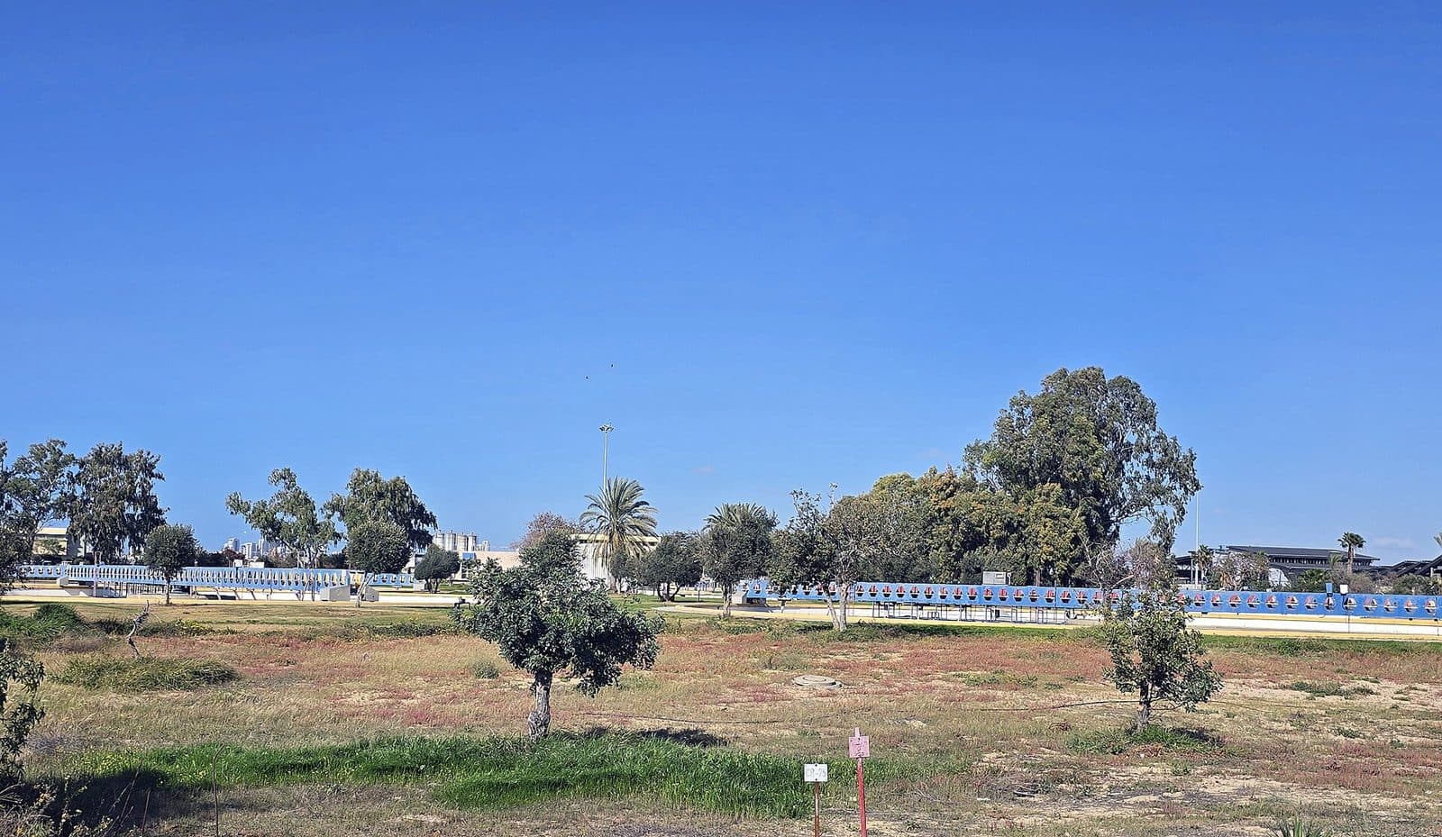 Treatment basins at a wastewater treatment site