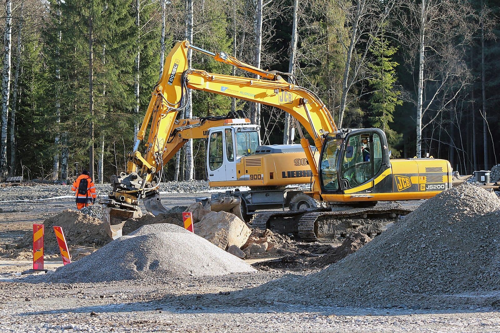 Excavator working on a construction site